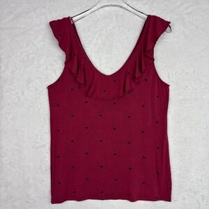 Stewart Simmons Womens University of SC Gamecocks Red Cocky Ruffle Top Size M